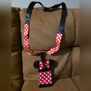 Authentic Disney Parks Minnie Mouse Pin Trading Lanyard 20"